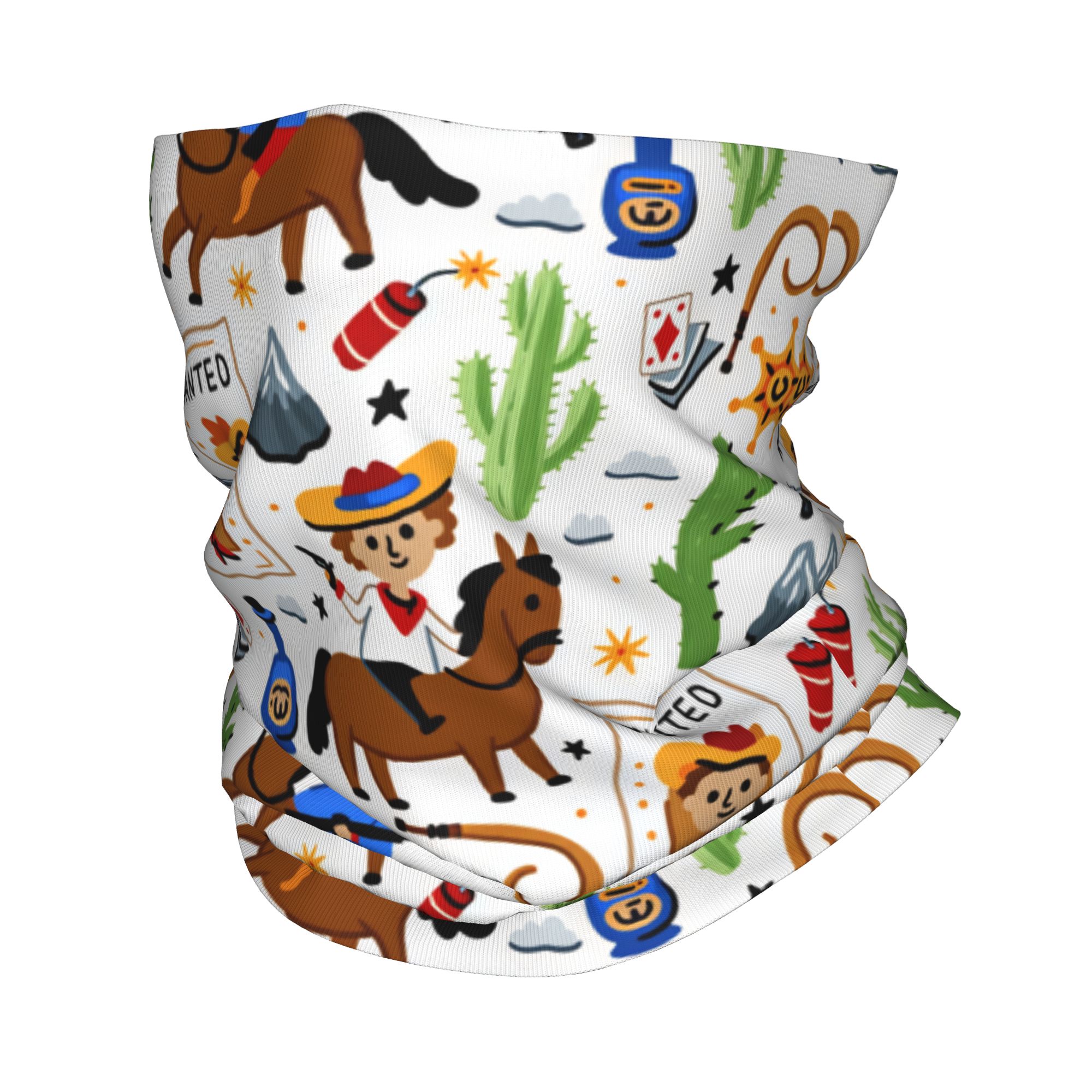 Kids Face Mask - Cartoon Kids Western Cowboy Balaclava Hunting