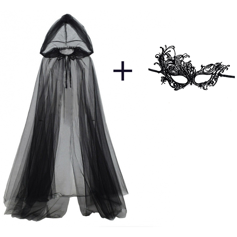 2pcs Set of Black Veil Cape An - Black Face Mask Pack 评论和价格