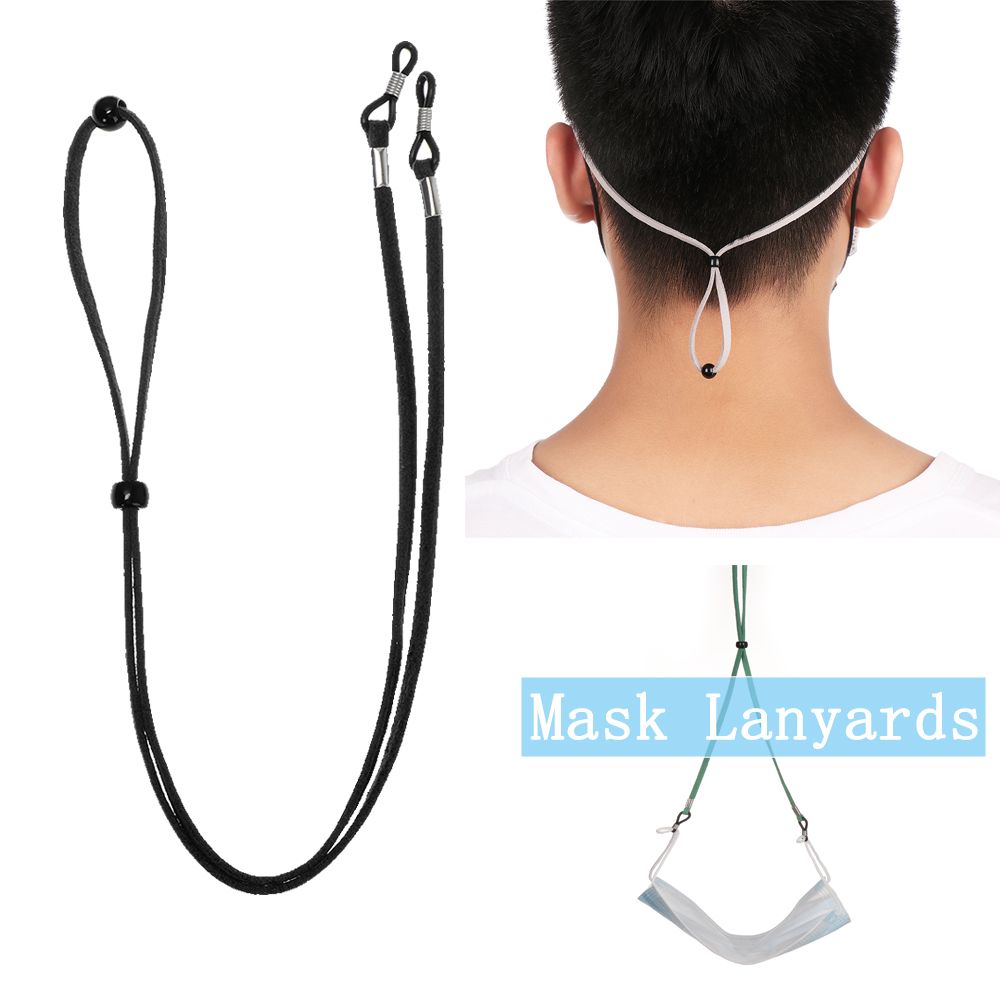 Adjustable Non-slip Leather Fa - Mask Lanyard Adjustable 评论和价格