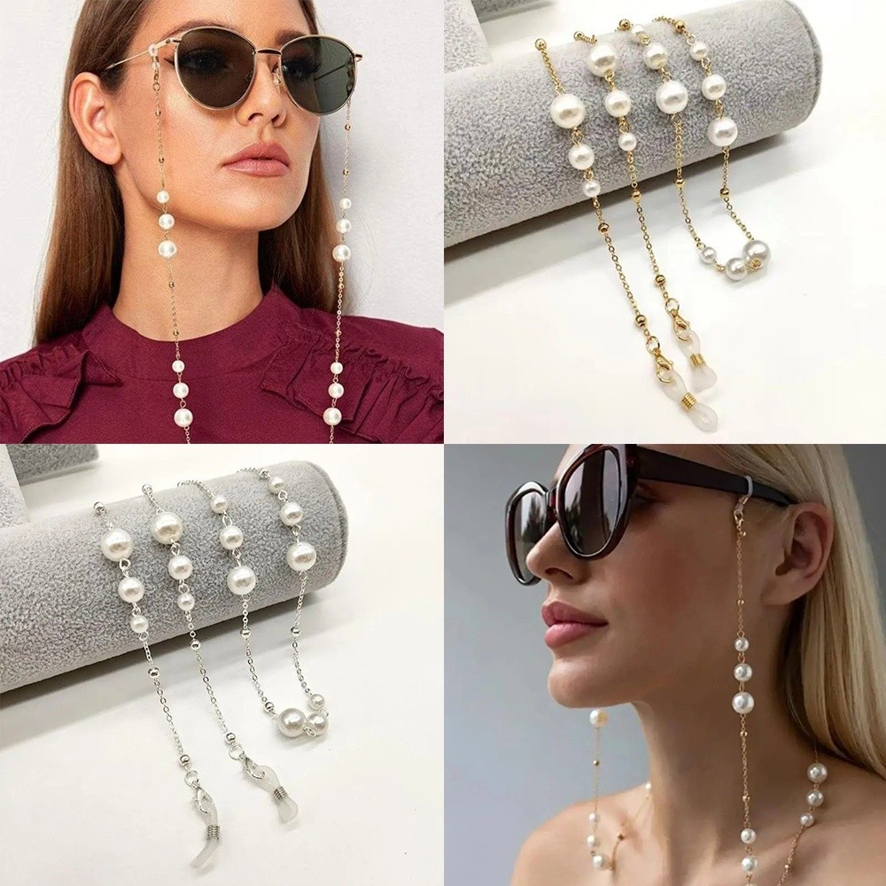 Trendy Pearl Beaded Sunglass C - Mask Lanyard Adjustable 评论和价格