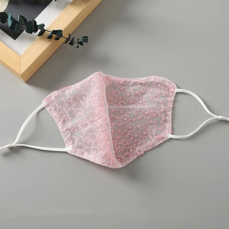 1/2pc Black White Lace Face Ma - Cloth Face Mask Washable 评论和价格