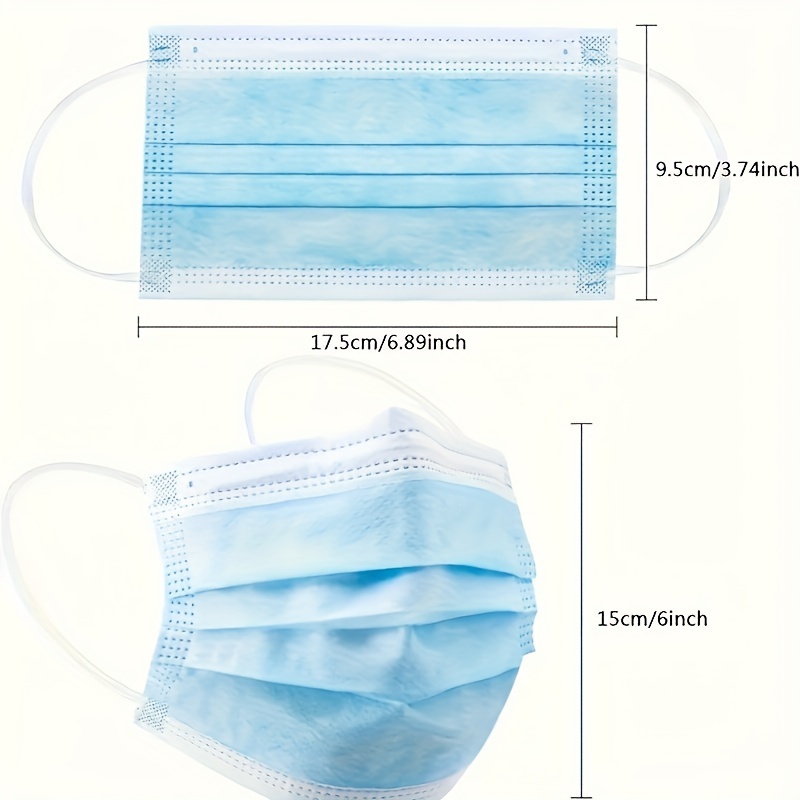 200Pcs Thickened Blue Disposab - Disposable Mask Blue 评论和价格
