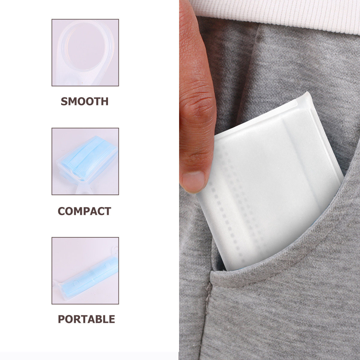 2Pcs Food Grade Silicone Face  - Face Mask Storage Box 评论和价格