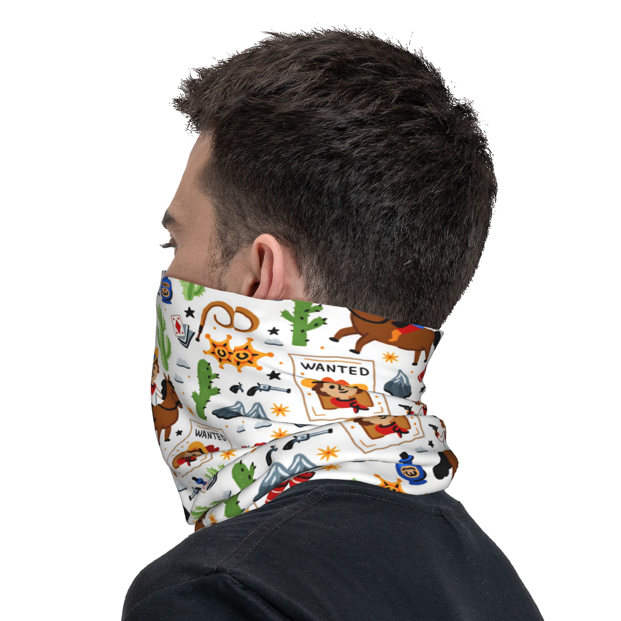Cartoon Kids Western Cowboy Ba - Kids Face Mask 评论和价格