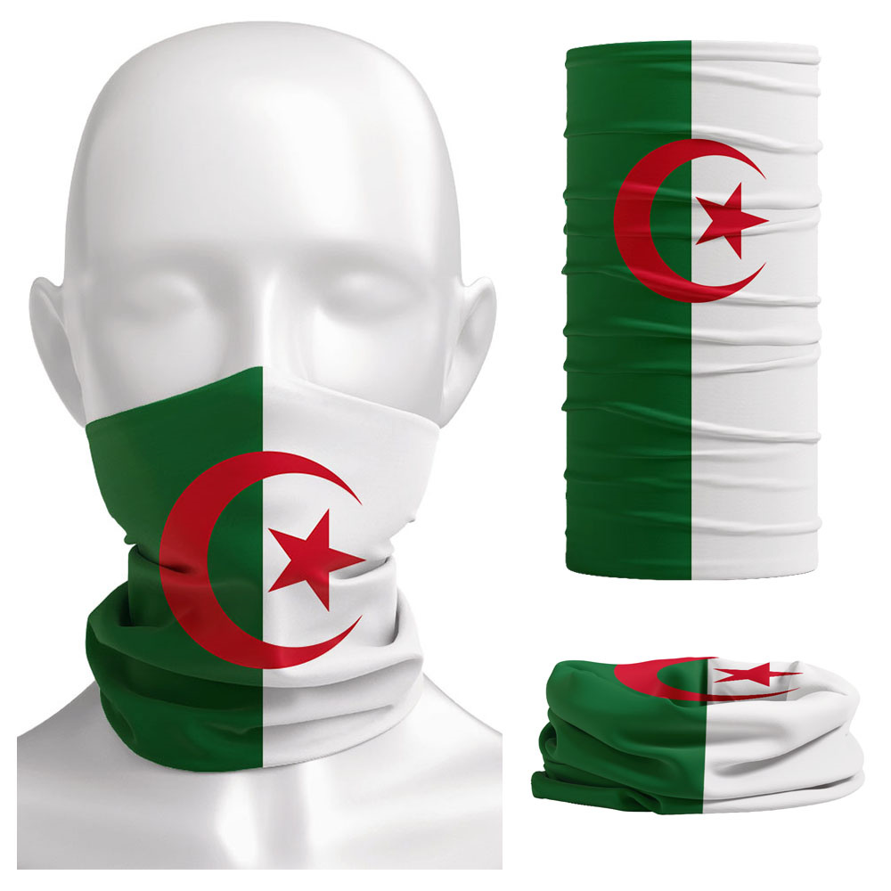 Algeria Flag Printed Bandana H - Neck Gaiter Face Cover 评论和价格