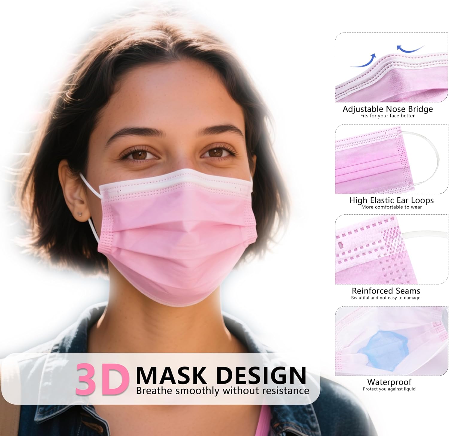 100/50Pcs Three-Layer Protecti - Kids Face Mask 评论和价格